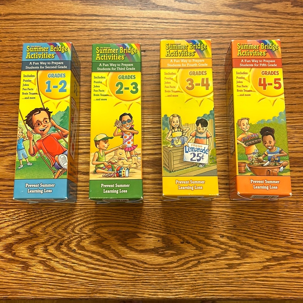 NWT 4 Summer Bridge Educational Activity Card Sets for Grades 1st through 5th